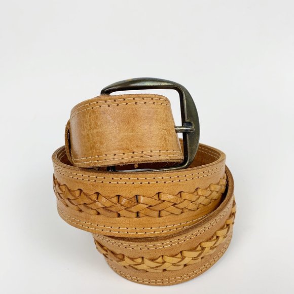 braided vachetta leather belt